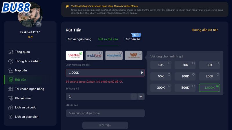 Giải đáp các thắc mắc về rút tiền Bu88